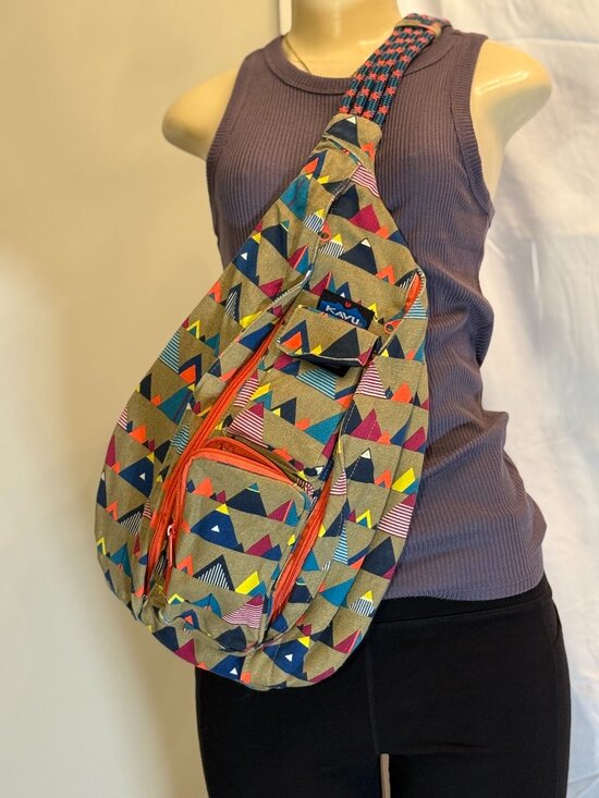 Kavu Handbags - Kavu Sling Backpack multicolor nautical flag design. Super Cute lots of pockets!